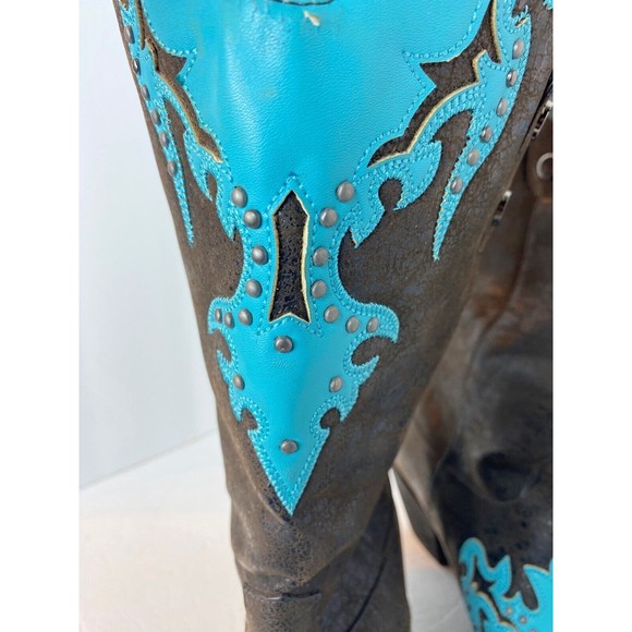 Passions Woman Turquoise Colt Boots Size 10 - Picture 3 of 16